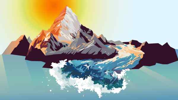 The Hindu Kush Himalaya region, which stretches 3,500 kilometers and includes Earth's highest mountain range, is warming by 0.3 C per decade -- faster than the global average, according to the U.N.'s science body for climate change.&nbsp;(Illustration by Yoshiko Kawano)