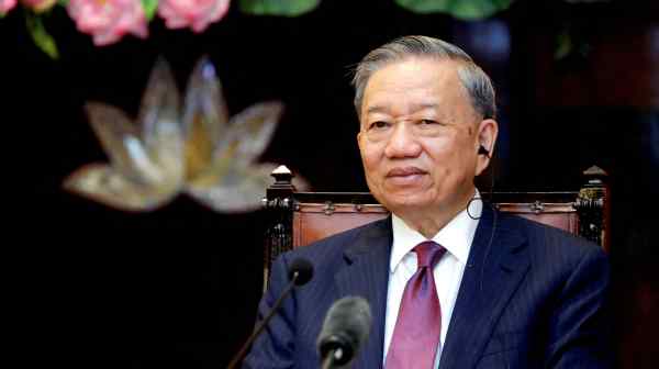 Vietnamese President To&nbsp;Lam&nbsp;attends a press briefing at the Presidential Palace in Hanoi on June 20. (Pool photo via Reuters)