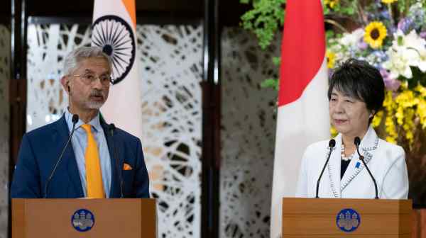 Indian&nbsp;External Affairs Minister Subrahmanyam Jaishankar and Japanese&nbsp;Foreign Minister Yoko Kamikawa are part of a press conference in Tokyo during July.