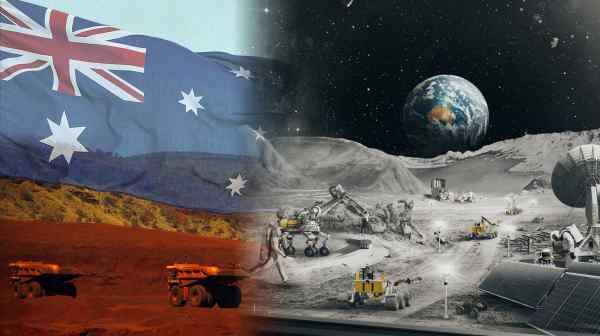 Australia is putting its mining expertise to work on the moon and beyond. (Nikkei montage/Source photos by Reuters and AP)