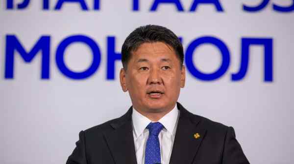 Former Prime Minister Khurelsukh Ukhnaa declared victory Wednesday night in Mongolia's presidential election.