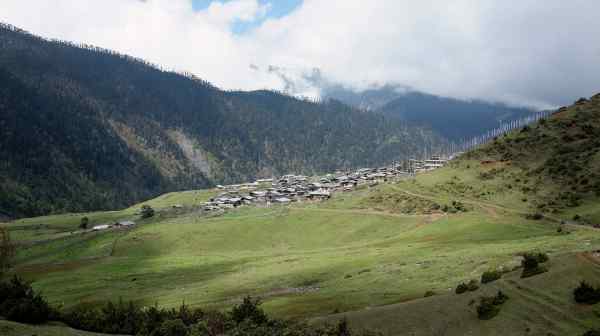 The Merak village, Eastern Bhutan, pictured from the footpath heading towards Sakteng in May 2015: Xi Jinping's expansionism has not spared China's smallest neighbor.