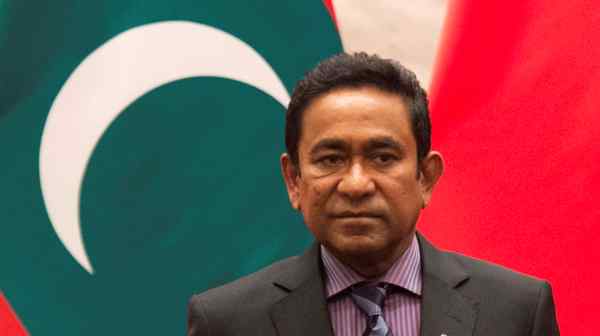 The Maldives' then&nbsp;President Abdulla&nbsp;Yameen&nbsp;attends a meeting&nbsp;in Beijing in 2017. He brought the strategically located Indian Ocean nation closer to China, while his successor has adopted a pro-India approach.