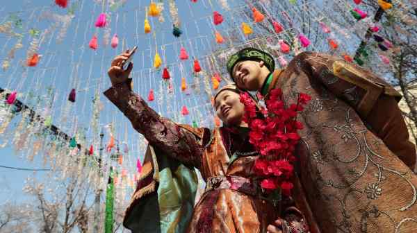 Participants celebrate a&nbsp;spring equinox festival&nbsp;in Almaty, Kazakhstan. The country is seeking to attract businesses leaving Russia.&nbsp;