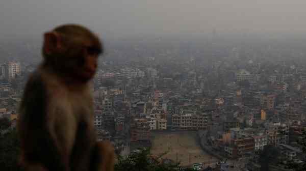 A view of Kathmandu covered in smog: Nepal needs to invest $15.25 billion, or the equivalent of nearly half its annual GDP, to attain U.N.&nbsp;Sustainable Development Goals.