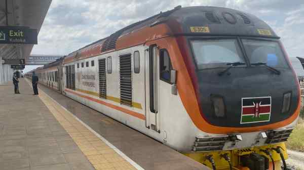 A train is seen at a Chinese-built&nbsp;railway station in Nairobi, Kenya. (Photo by Takeshi Kumon)