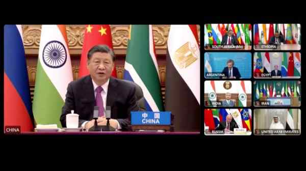 Chinese President Xi Jinping called for unrestricted passage of humanitarian aid to Gaza in a message to a special BRICS summit hosted by South Africa.