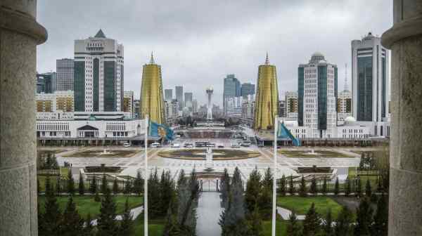 Downtown Astana as seen from&nbsp;the official residence of Kazakhstan's president. The government aims to spur growth toward a goal of doubling GDP.