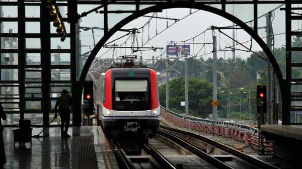 A train arrives at a metro station in the Dominican Republic's capital in 2011. The nation's government is looking to expand transport system in the capital.