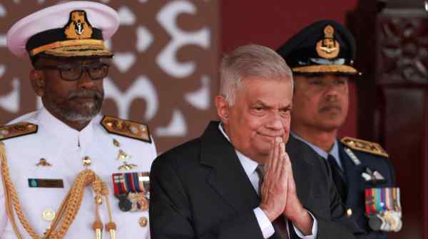 Sri Lanka's President Ranil Wickremesinghe attends the country's 76th Independence Day celebrations in Colombo, on Feb. 4.