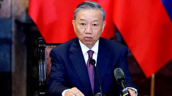 Vietnamese President To&nbsp;Lam&nbsp;attends a press briefing at the Presidential Palace in Hanoi on June. 20, when Russian President Vladimir Putin visited the Southeast Asian country.