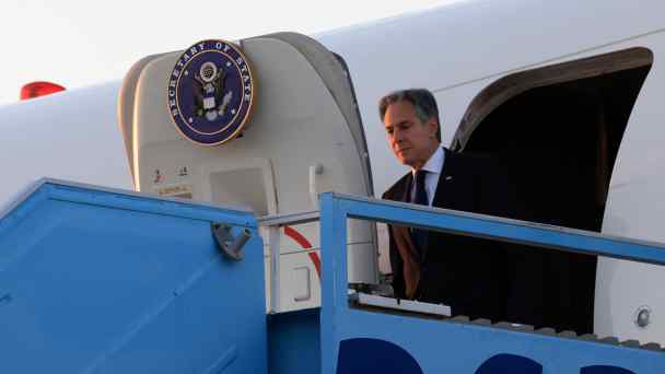 U.S. Secretary of State Antony&nbsp;Blinken&nbsp;arrives in Tel Aviv on Aug. 18.