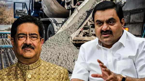 Indian billionaire&nbsp;Kumar Mangalam Birla, left,&nbsp;is battling rival&nbsp;Gautam Adani for control of India's cement sector, the world's second-biggest.&nbsp;(Nikkei montage/Source photos by AP and Reuters)&nbsp;