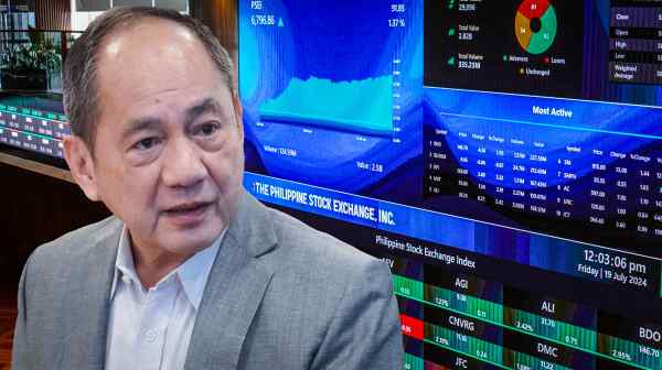 President and CEO of the Philippine Stock Exchange&nbsp;Ramon Monzon said in an exclusive interview with Nikkei Asia that cuts in the key benchmark rate is vital to generate excitement among investors and lure new IPOs to the market. (Nikkei montage&nbsp;/ Source photos by Yuki Fujita)