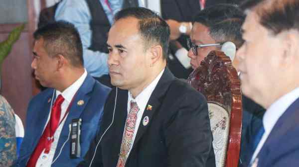 A senior official from Myanmar&nbsp;attends the ASEAN defense ministers' meeting in Luang Prabang on March 5. (Photo by Kenya Akama)