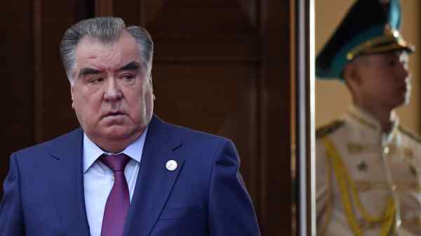 Tajik President Emomali Rahmon: His government has so far avoided the lockdowns seen in other Central Asian states.