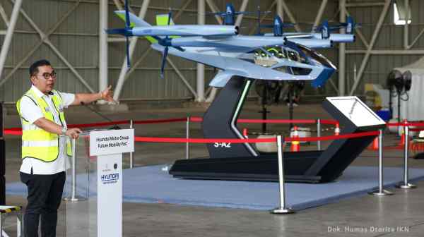 Hyundai's aerial taxi can fly up to 200 kilometers per hour and carry four people. (Courtesy of the&nbsp;Ibu Kota Nusantara Authority)