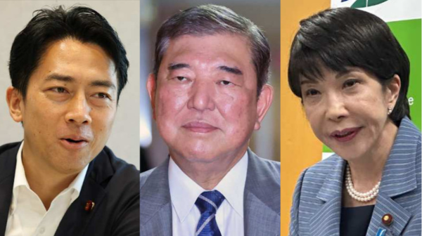 Shinjiro Koizumi,&nbsp;Shigeru Ishiba and&nbsp;Sanae Takaichi, left to right, are leading candidates&nbsp;to become Japan's next prime minister.&nbsp; (Source photos by Nikkei)